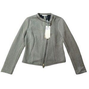 Beatrice NWT Women's Y2K Gold/Black Long Sleeve Moto Jacket, Size 44 (Medium)